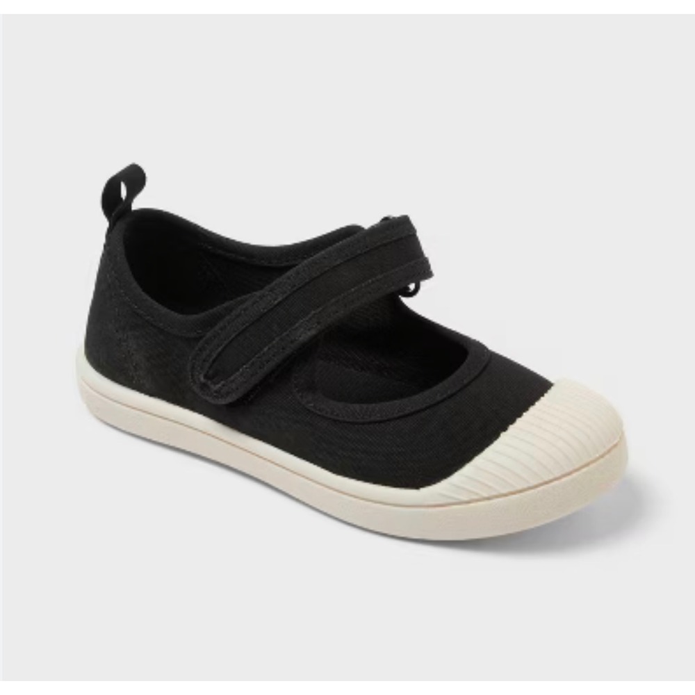 Cat & Jack Marina Black Canvas Mary Jane Sneakers Kids Size 12 AF798